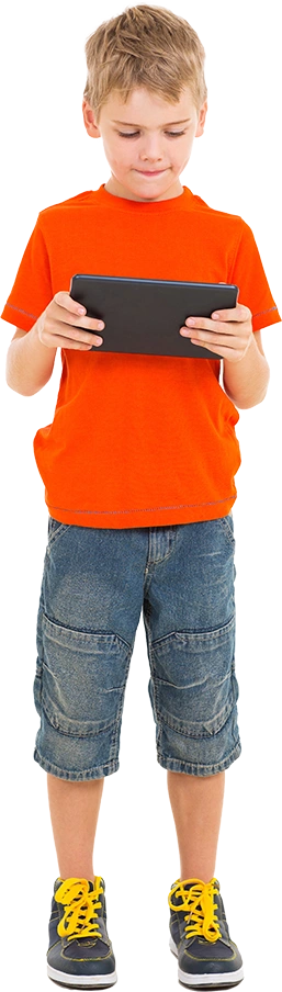 Boy holding tablet